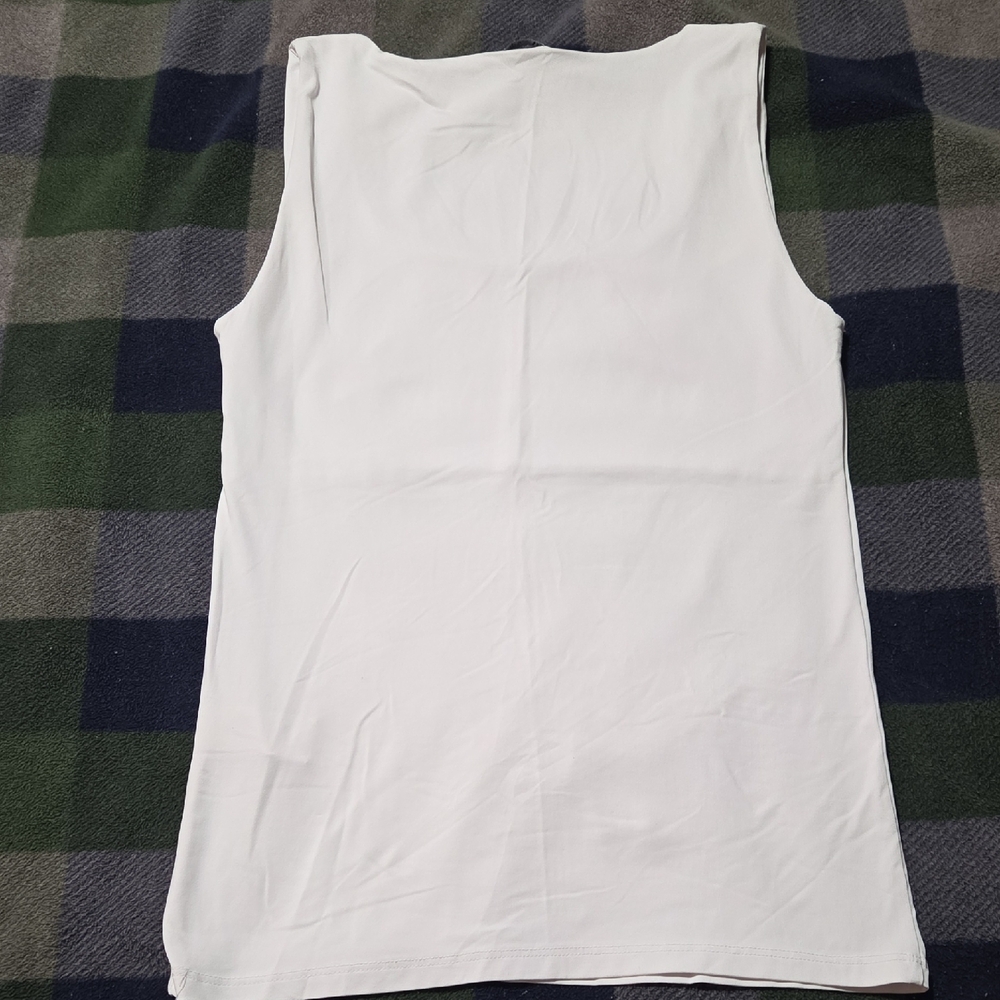 Zara White Scoop Neck Tank Top - Picture 4 of 5
